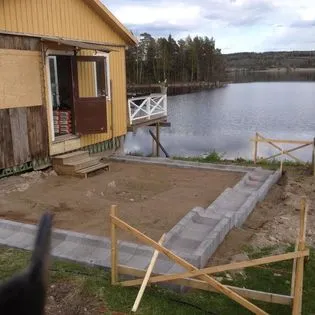 Grund till tillbyggnad i Blinäs
